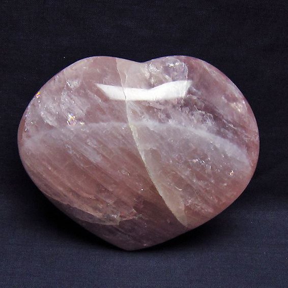 ローズクォーツハート 置物 [t457-4305]