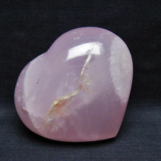 ローズクォーツハート 置物 [t457-4375]