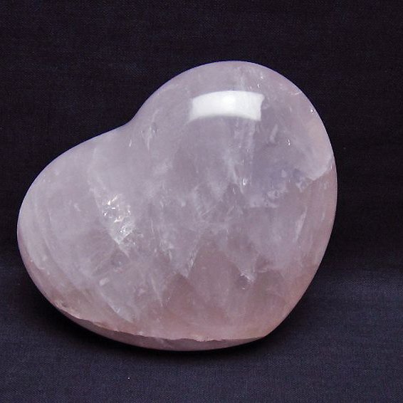 ローズクォーツハート 置物[T457-4393]