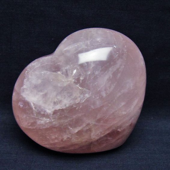 ローズクォーツハート 置物[T457-4406]