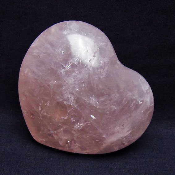 ローズクォーツハート 置物[T457-4411]