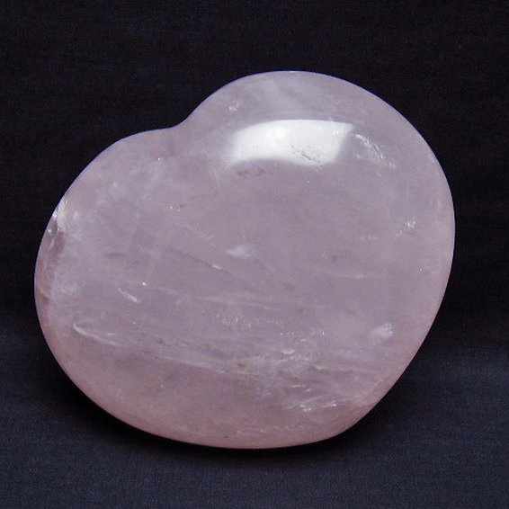 ローズクォーツハート 置物[T457-4422]