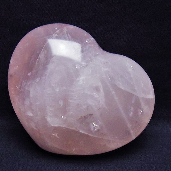 ローズクォーツハート 置物[T457-4427]