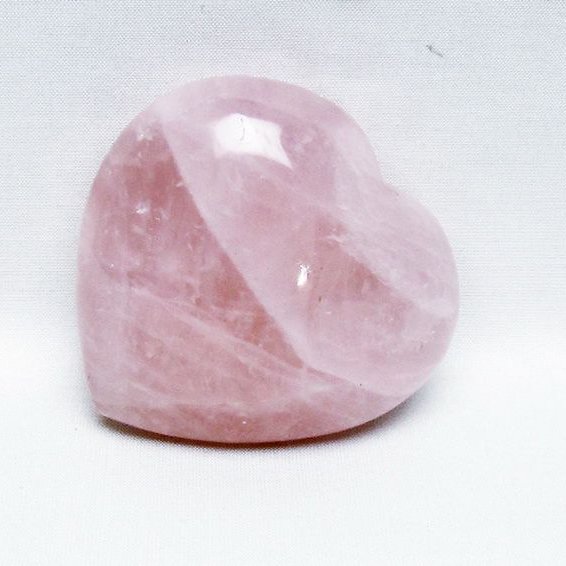 ローズクォーツハート 置物[T457-4519]