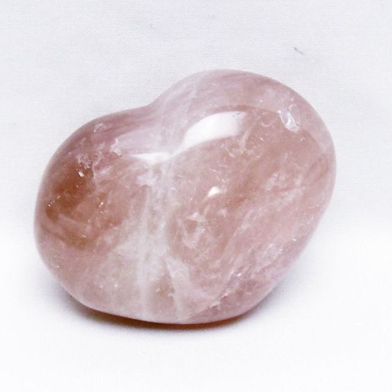 ローズクォーツハート 置物[T457-4526]