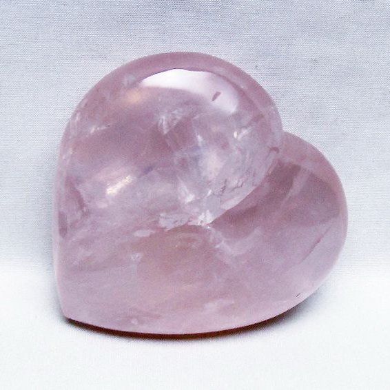 ローズクォーツハート 置物 [t457-4645]