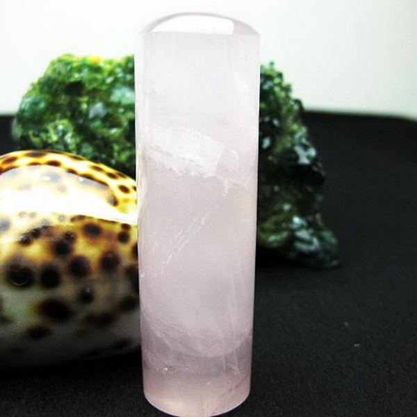 ローズクォーツ 印材　※別途料金で篆刻可能 18mm [T46-21]