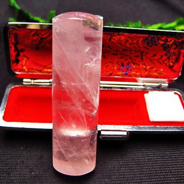 ローズクォーツ 印材　※別途料金で篆刻可能 18mm [T46-585]