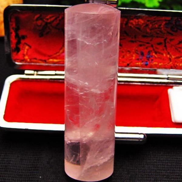 ローズクォーツ 印材　※別途料金で篆刻可能 18mm [T46-603]