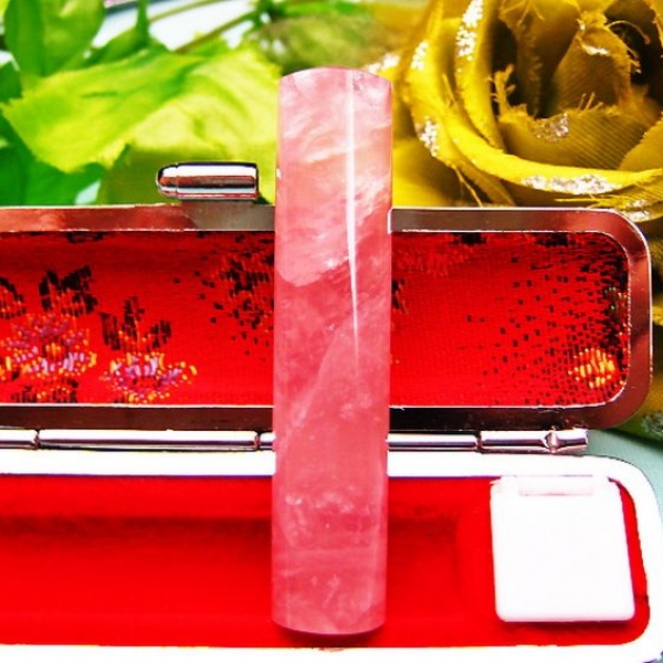 ローズクォーツ 印材　※別途料金で篆刻可能 12mm [T46-721]