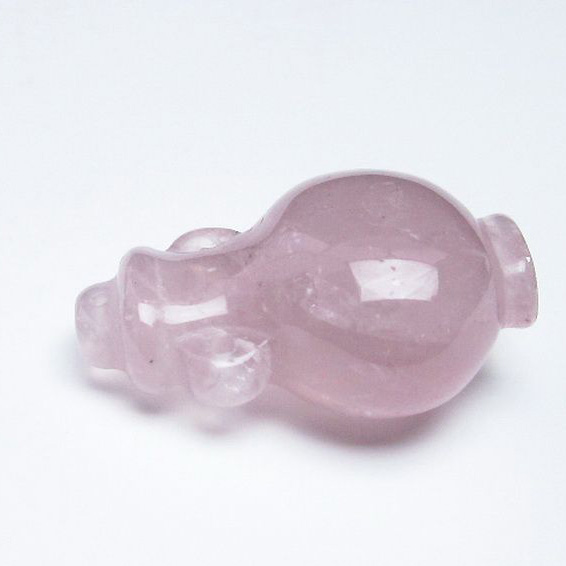 ローズクオーツ 花瓶  置物[T467-3689]