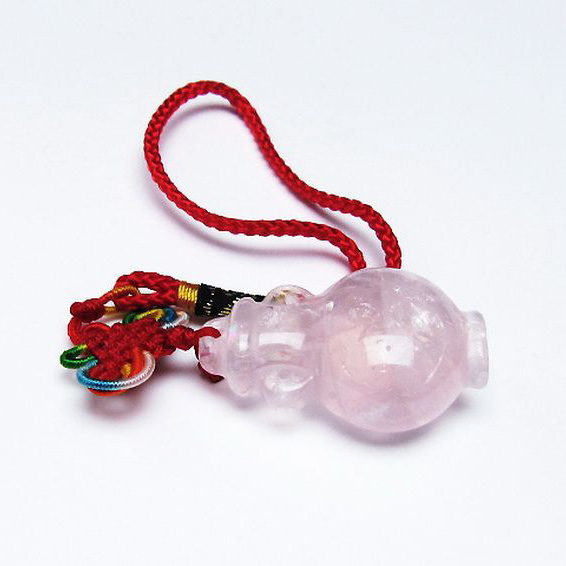 ローズクオーツ 花瓶 置物[T467-3744]