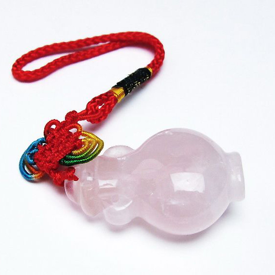 ローズクオーツ 花瓶 置物[T467-3748]