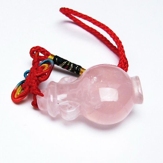 ローズクオーツ 花瓶 置物[T467-3750]