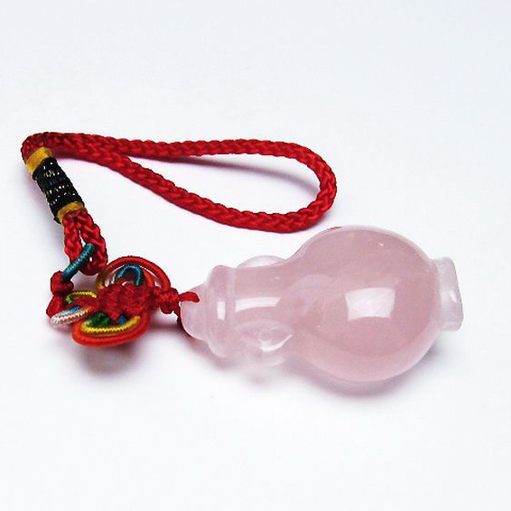 ローズクオーツ 花瓶 置物[T467-3751]