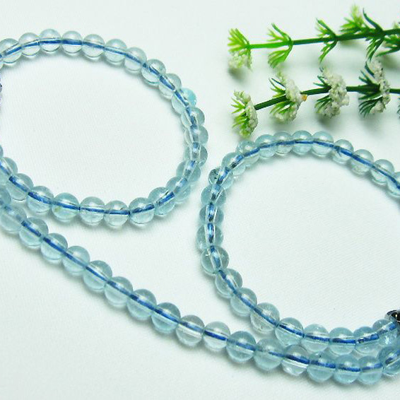 ブルートパーズ ネックレス 5mm [T471-434]