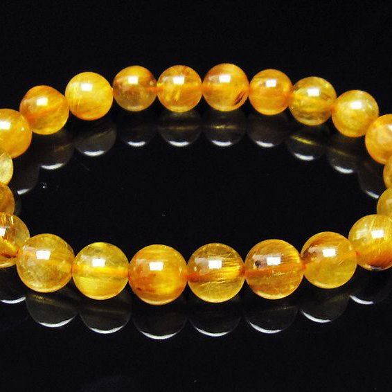 ゴールドタイチンルチル ブレスレット 9mm [T473-4131]