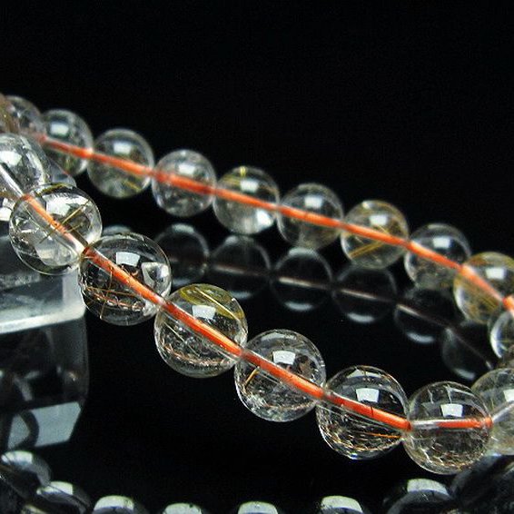 ゴールドタイチンルチル ブレスレット 9mm [T473-4381]