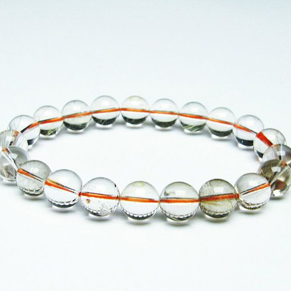 ゴールドタイチンルチル ブレスレット 9mm [T473-4398]