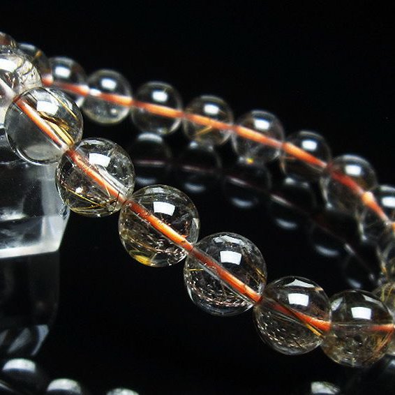 ゴールドタイチンルチル ブレスレット 9mm [T473-4680]