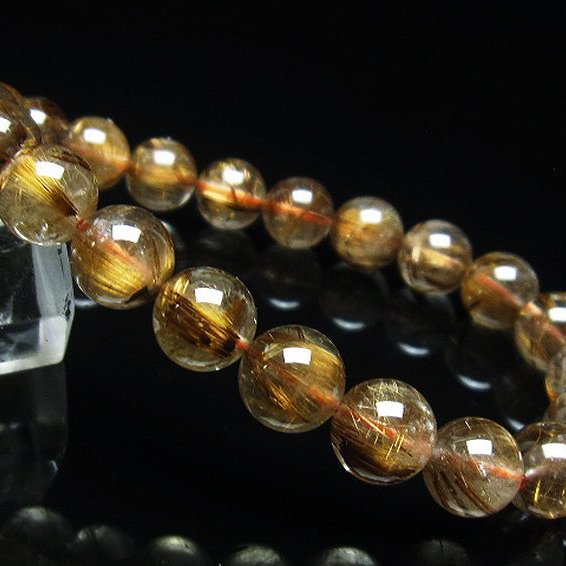 ゴールドタイチンルチル ブレスレット 9mm [T473-4756]