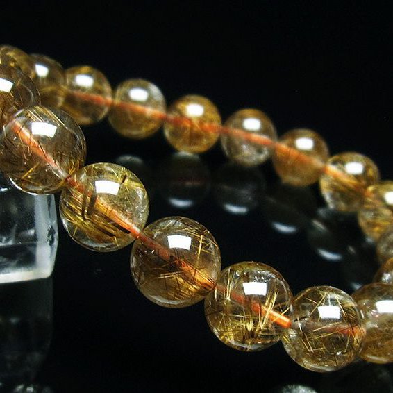 ゴールドタイチンルチル ブレスレット 10mm [t473-4775]