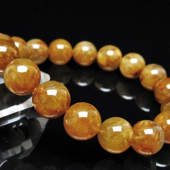 ゴールドタイチンルチル ブレスレット 13mm [t473-5134]