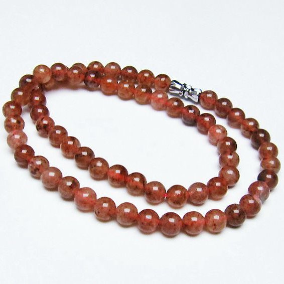 ストロベリークォーツ ネックレス 6mm [t489-1550]