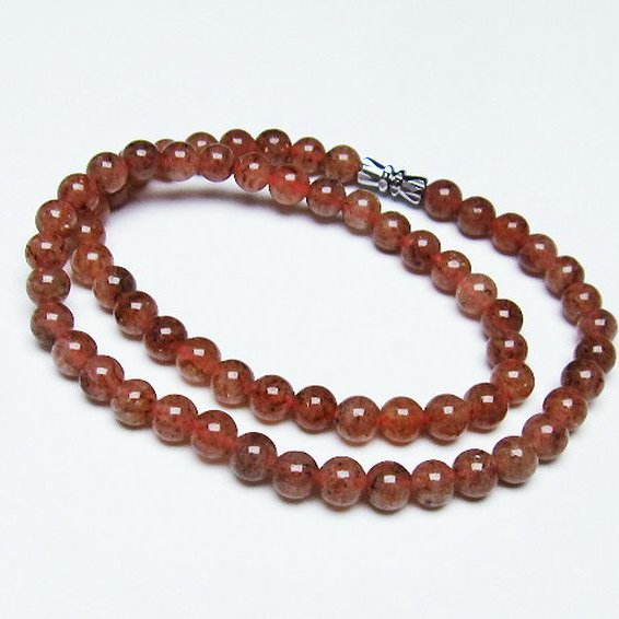 ストロベリークォーツ ネックレス 6mm [T489-1554]