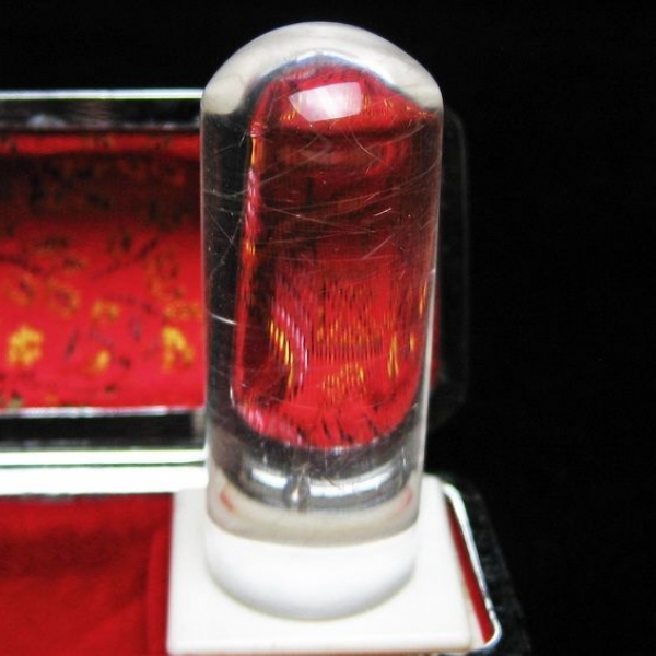 豪華ルチル 印材　※別途料金で篆刻可能 16mm [T49-293]