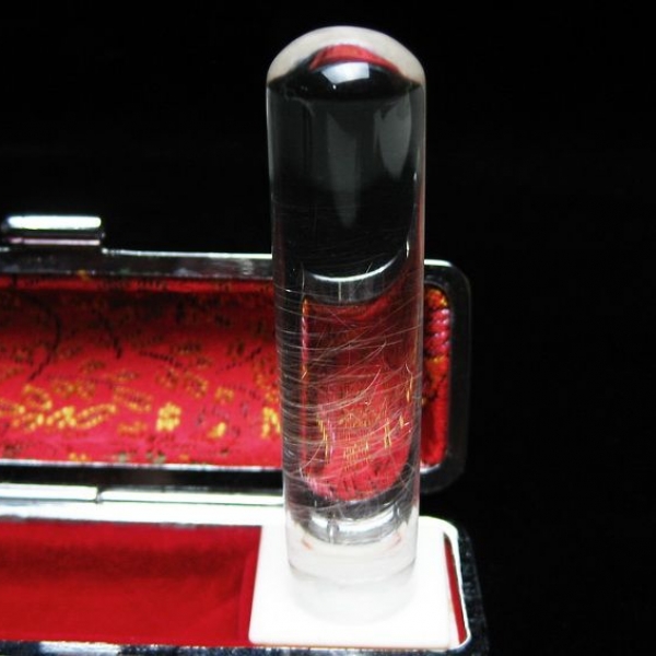 豪華ルチル 印材　※別途料金で篆刻可能 15mm [T49-306]