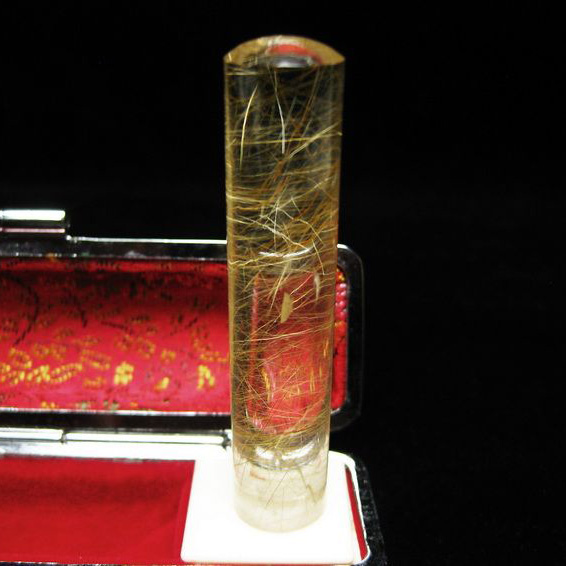 豪華ルチル 印材　※別途料金で篆刻可能 13mm [T49-307]