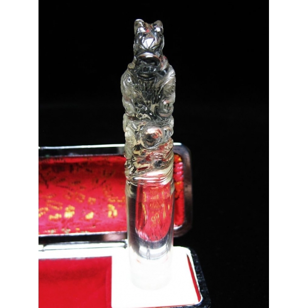 ヒマラヤ水晶 手彫り 龍 印材　※別途料金で篆刻可能 12mm [T49-328]