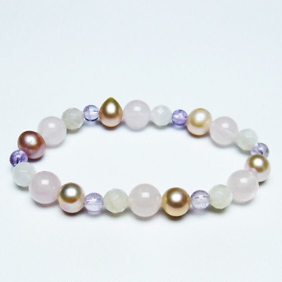 真珠 パール ミックスビーズ  ブレスレット  6mm [T491-1421]