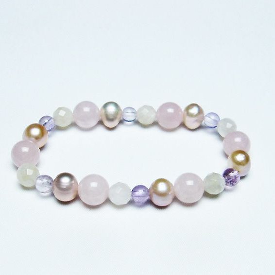 真珠 パール ミックスビーズ  ブレスレット  6mm [T491-1426]