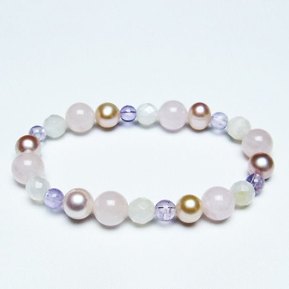 真珠 パール ミックスビーズ  ブレスレット  6mm [T491-1439]