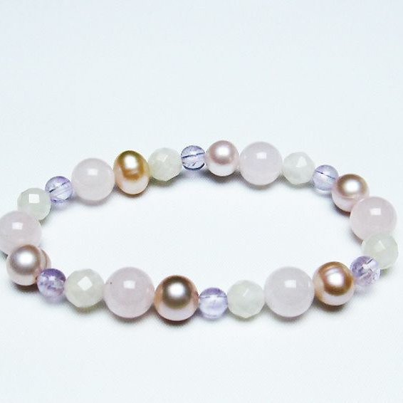 真珠 パール ミックスビーズ  ブレスレット  6mm [T491-1450]