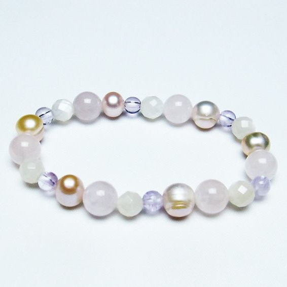 真珠 パール ミックスビーズ  ブレスレット  6mm [T491-1451]