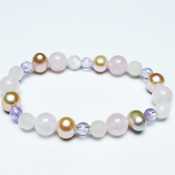 真珠 パール ミックスビーズ  ブレスレット  6mm [T491-1460]