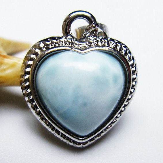 ラリマーハート ペンダント [T495-3777]