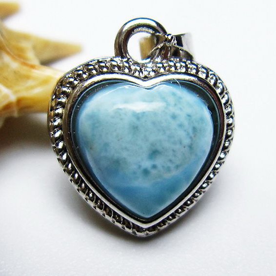 ラリマーハート ペンダント [T495-3819]