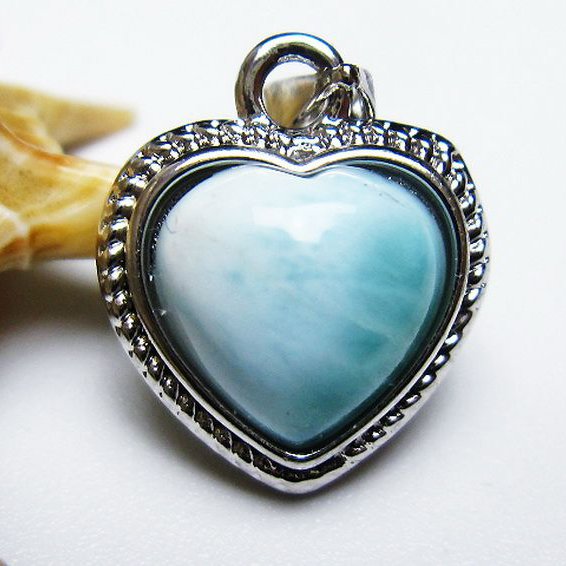 ラリマーハート ペンダント [t495-3844]