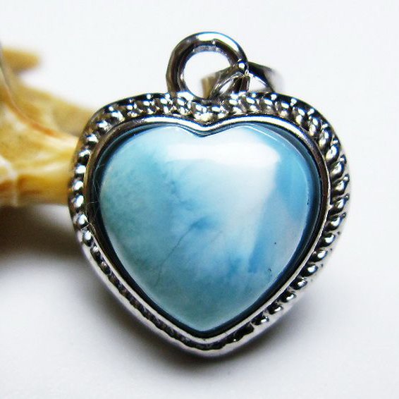 ラリマーハート ペンダント [T495-3874]