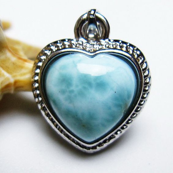 ラリマーハート ペンダント [T495-3875]