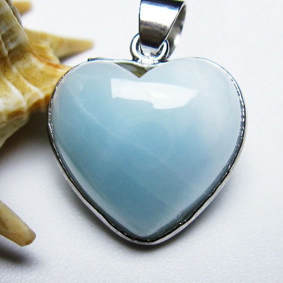 ラリマーハート ペンダント [T495-4041]