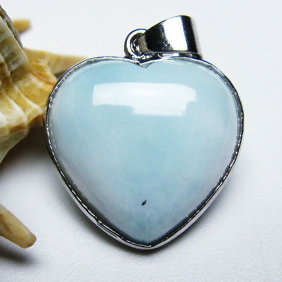 ラリマーハート ペンダント [T495-4042]