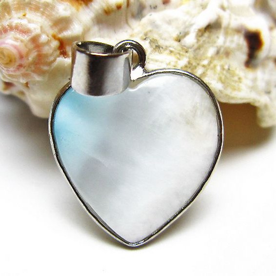 ラリマーハート ペンダント [t495-4385]