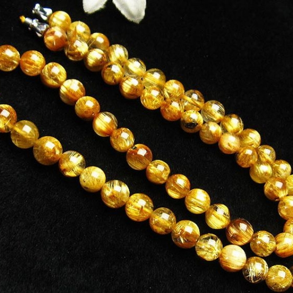 ゴールドタイチンルチル　7mm ゴールドタイチンルチル ネックレス 7mm [T498-263]