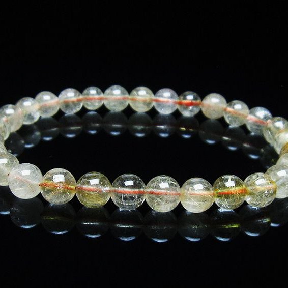 金針ルチル水晶 ブレスレット 7mm [T5-21813]