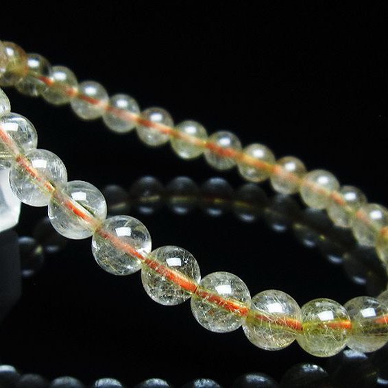 金針ルチル水晶 ブレスレット 6mm [t5-21841]